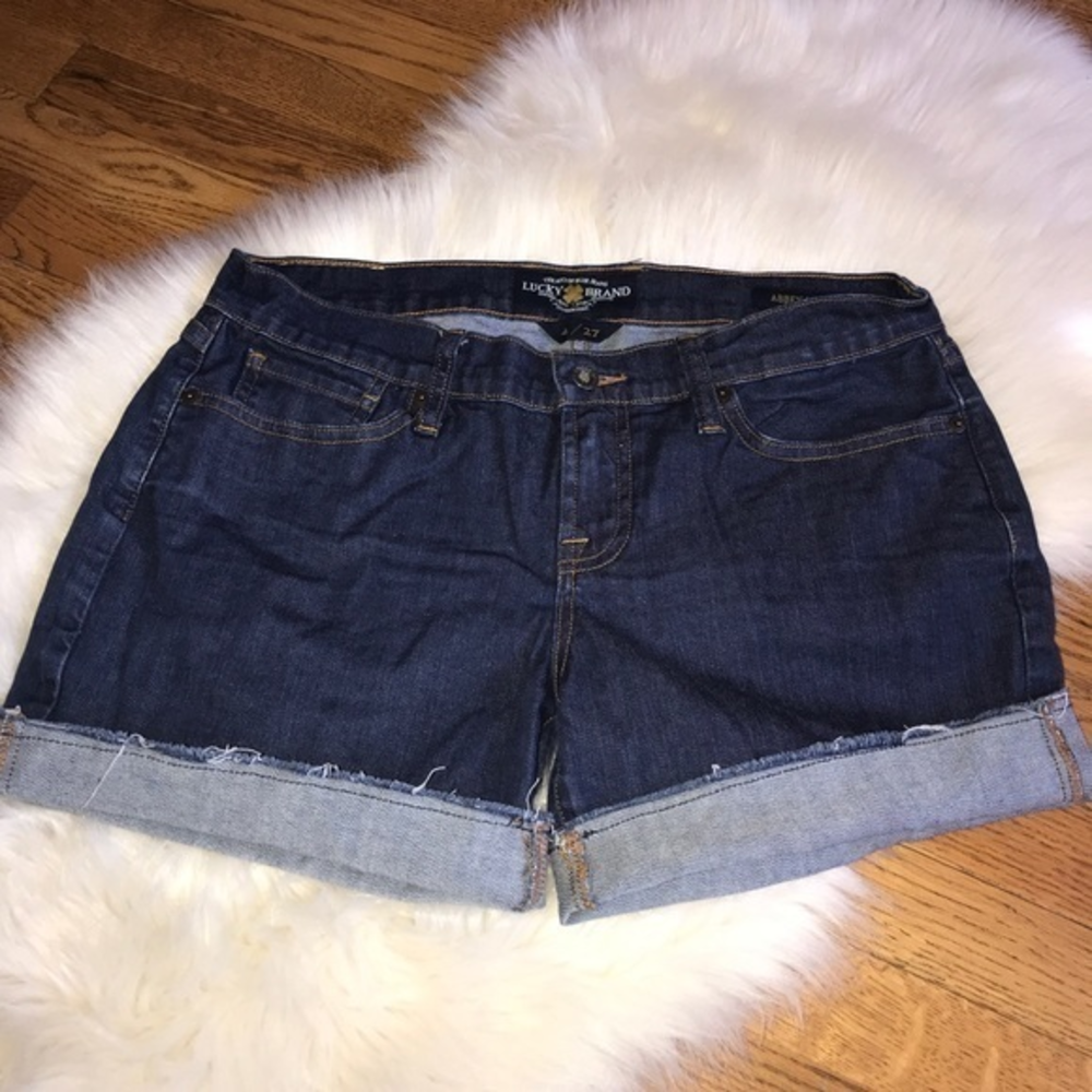 Lucky brand Abbey frayed cuffed jeans shorts 27